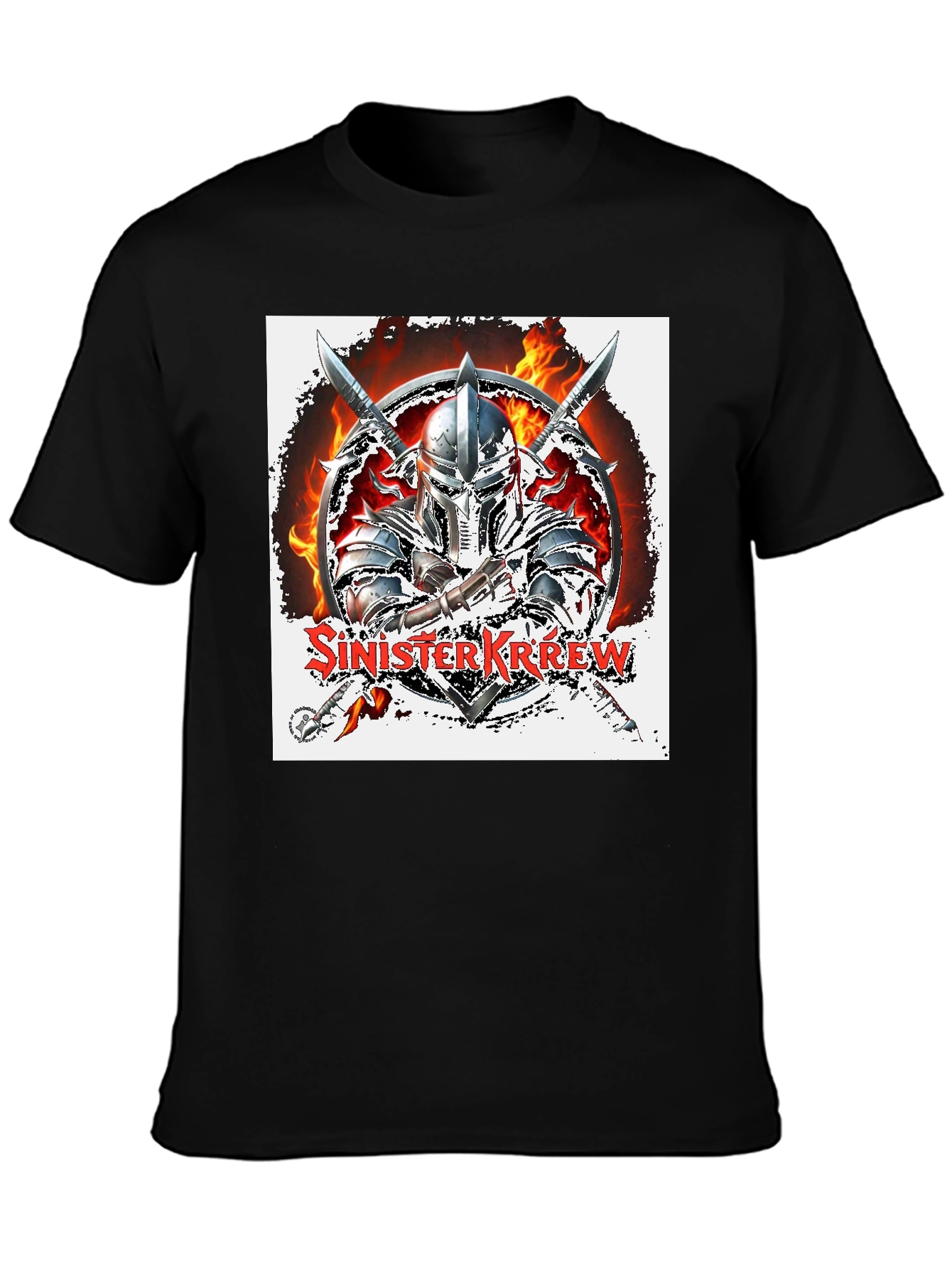 Sinister Krew Knight Graphic T-Shirt - Black Cotton Tee