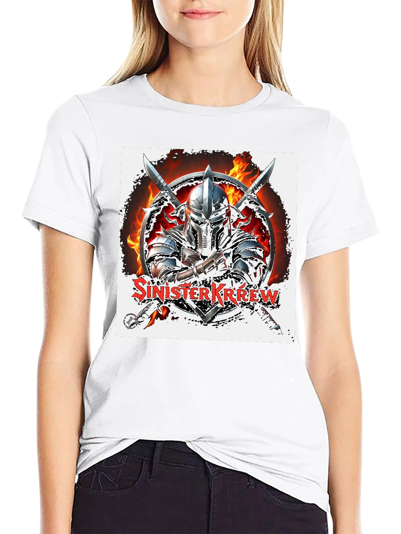 Sinister Krew Knight Graphic T-Shirt - Black Cotton Tee