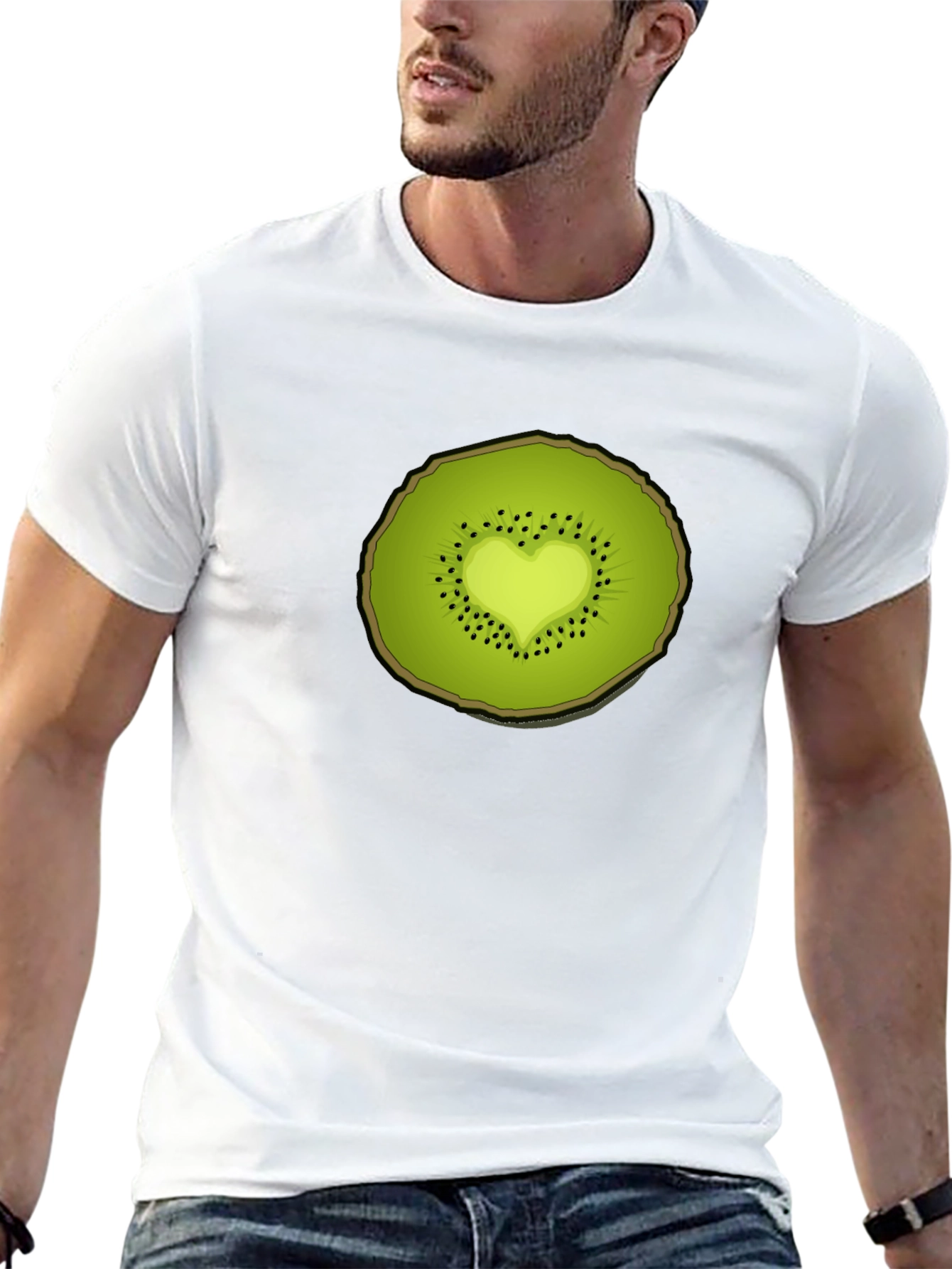 Kiwi Heart Graphic Tee - Unique Fruit Design
