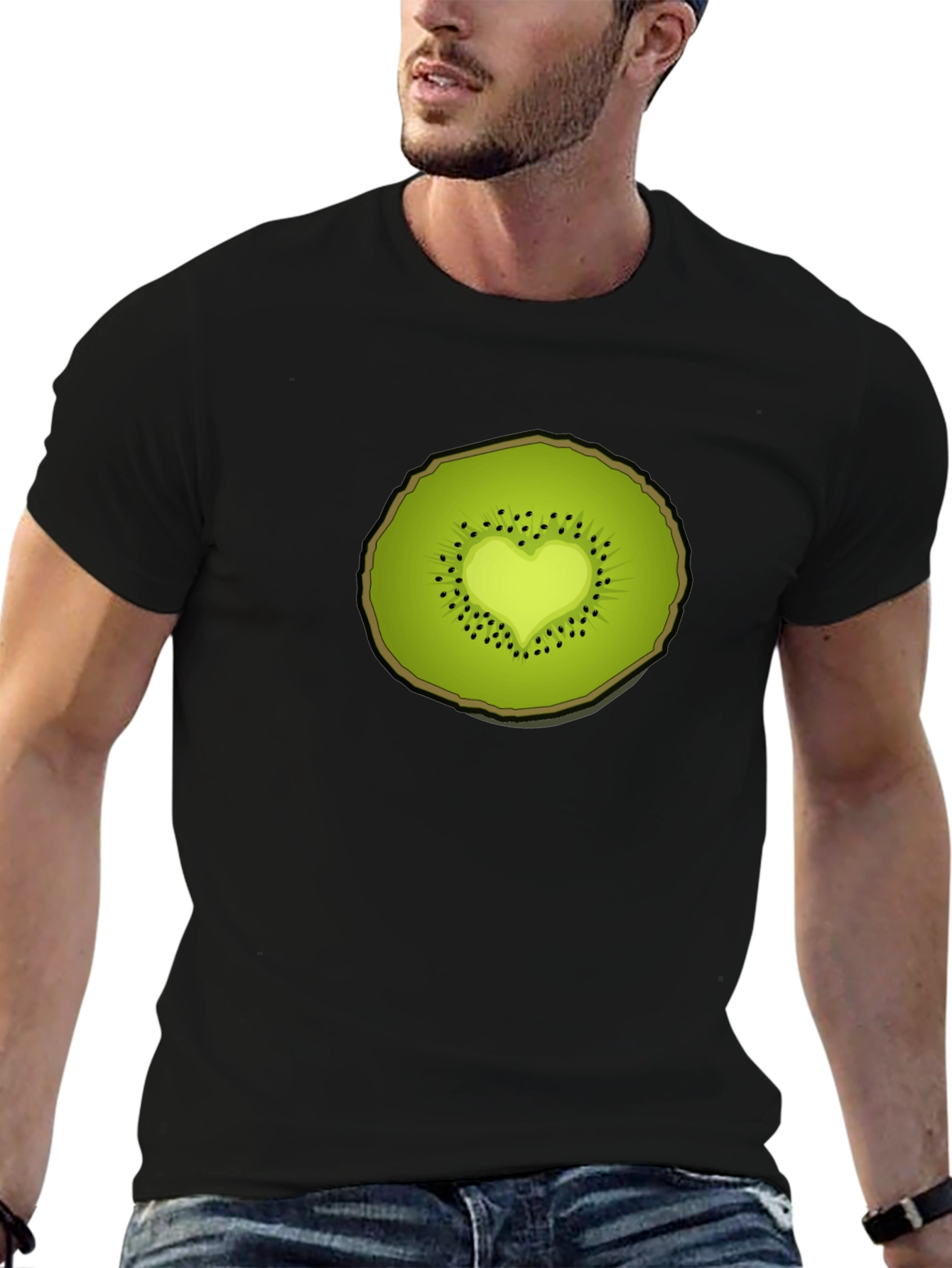 Kiwi Heart Graphic Tee - Unique Fruit Design