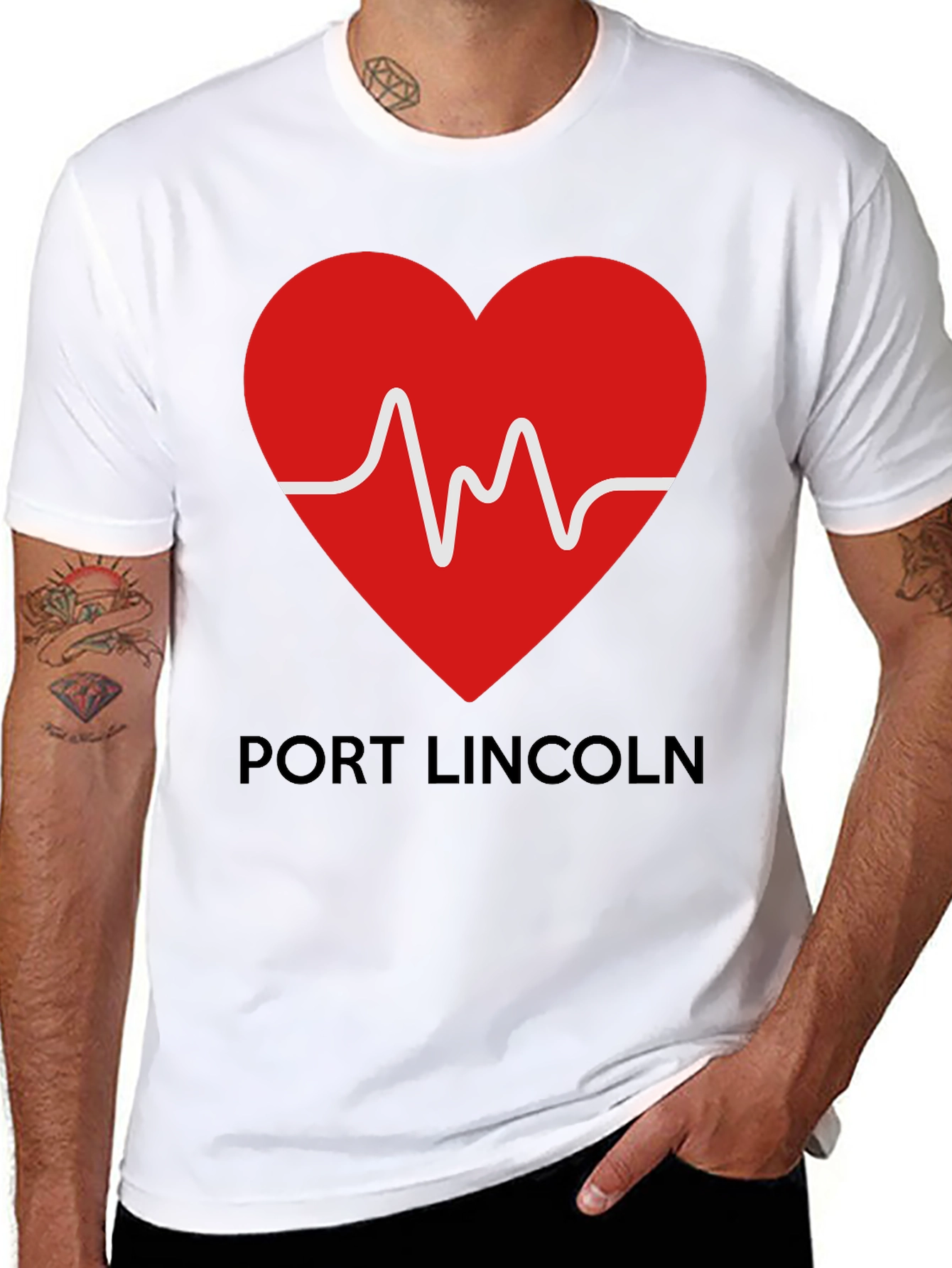 Port Lincoln Heartbeat T-Shirt - Black Tee