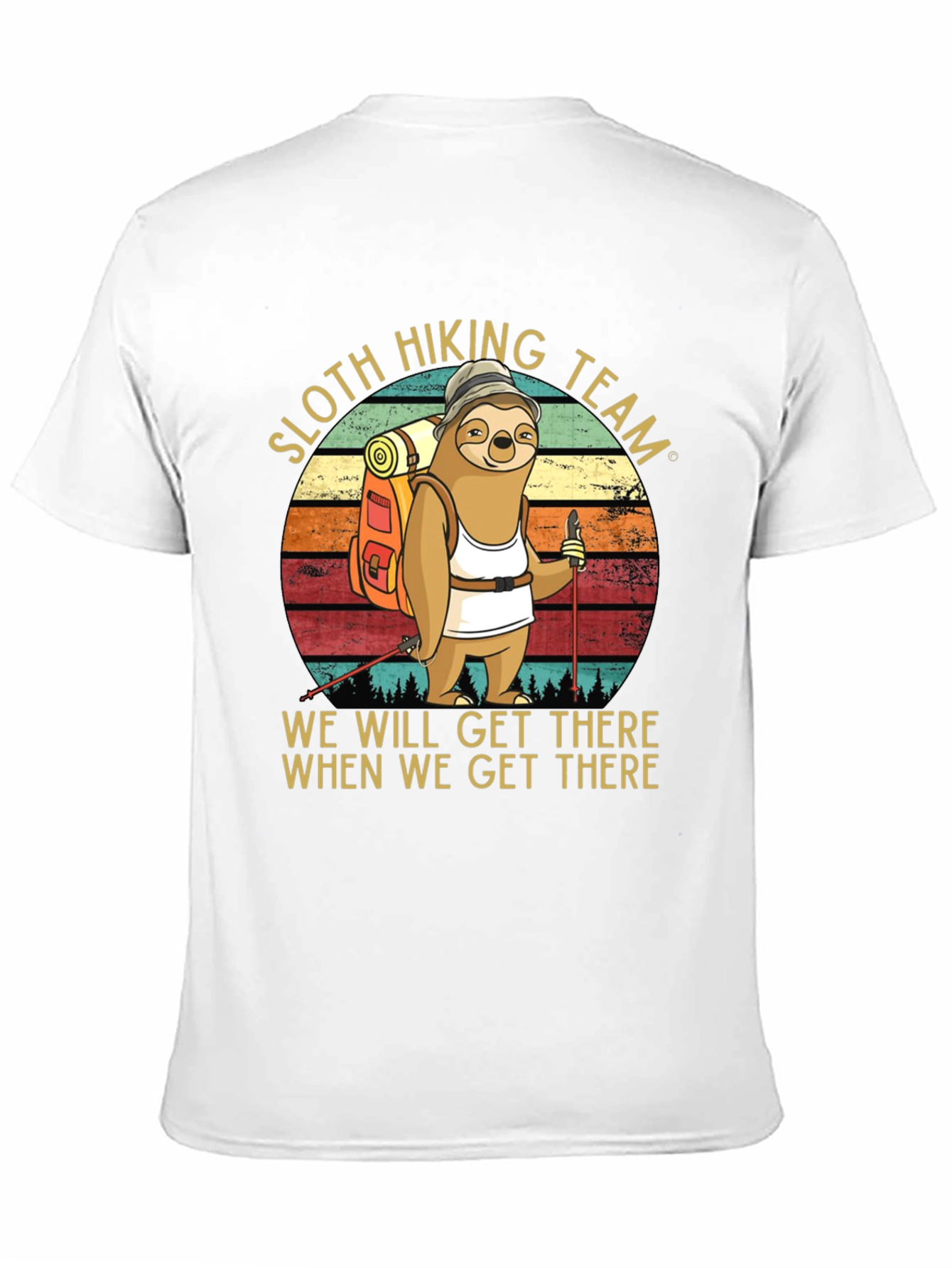 Sloth Hiking Team Graphic T-Shirt