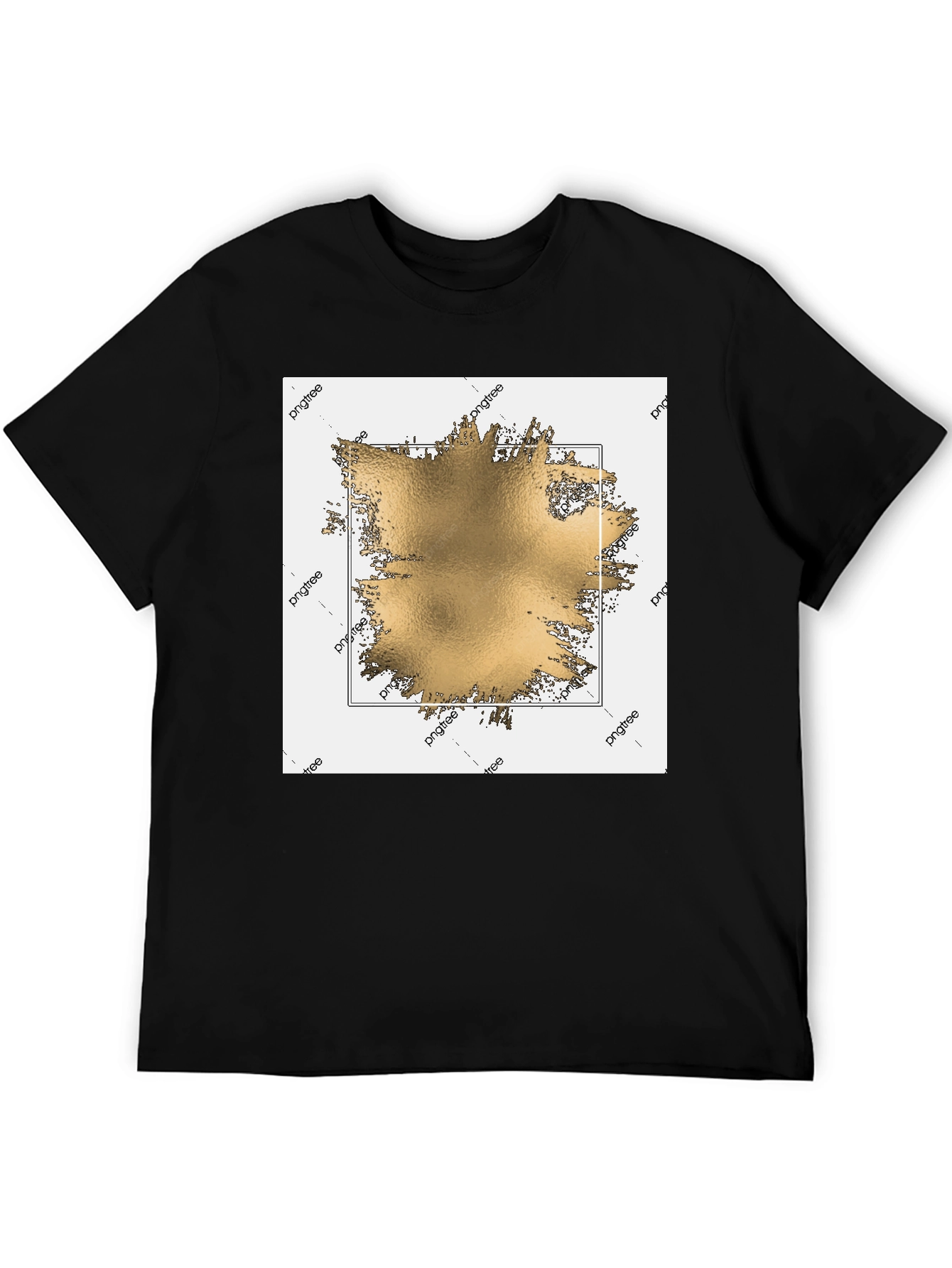 Modern Gold Graphic Black T-Shirt