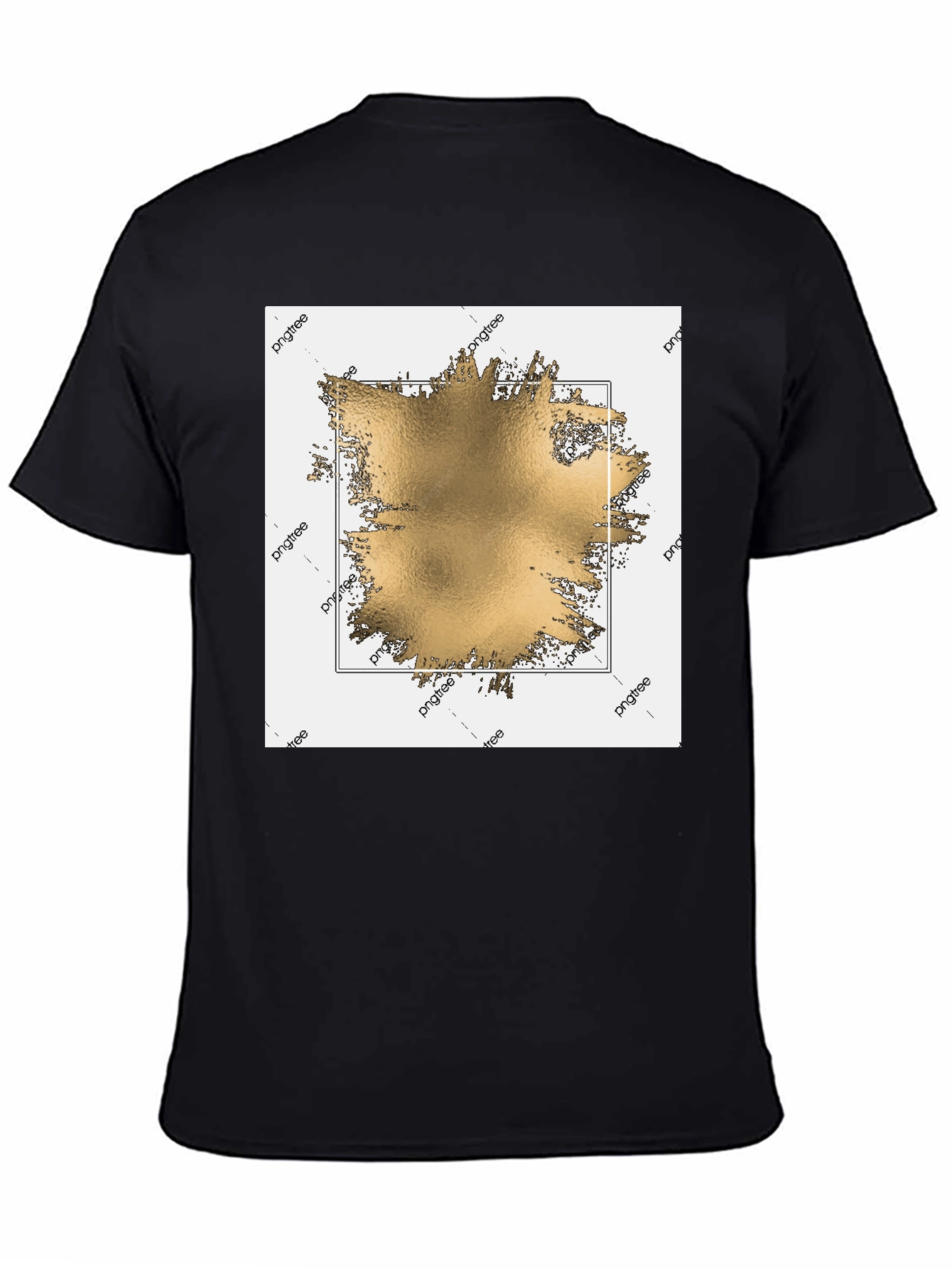 Modern Gold Graphic Black T-Shirt