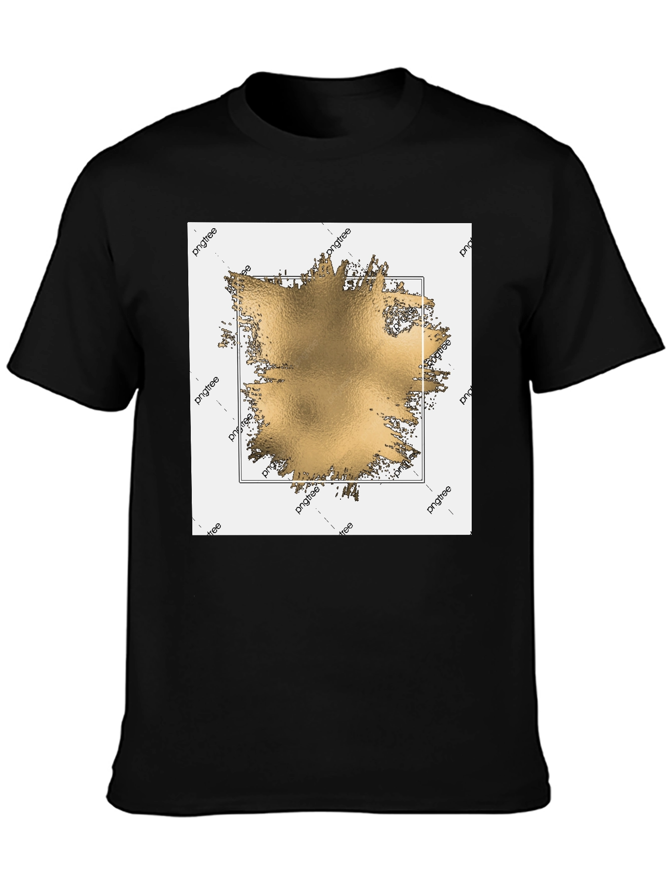 Modern Gold Graphic Black T-Shirt