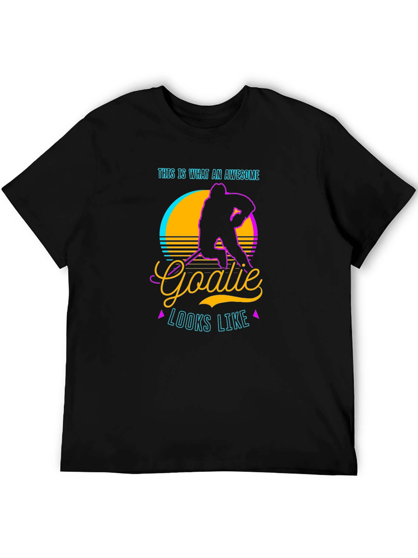 Awesome Goalie T-Shirt - Retro Hockey Player Design
