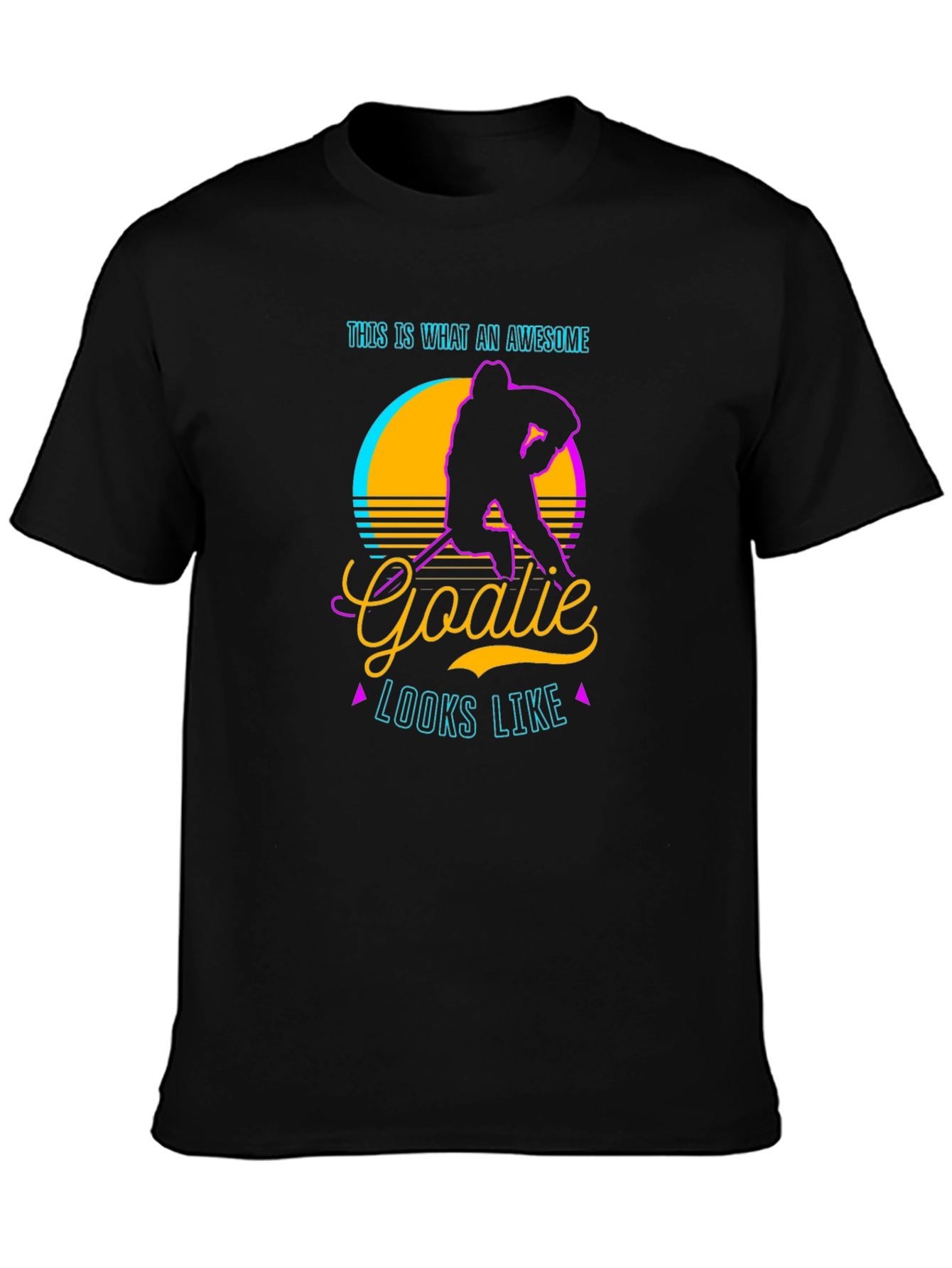Awesome Goalie T-Shirt - Retro Hockey Player Design