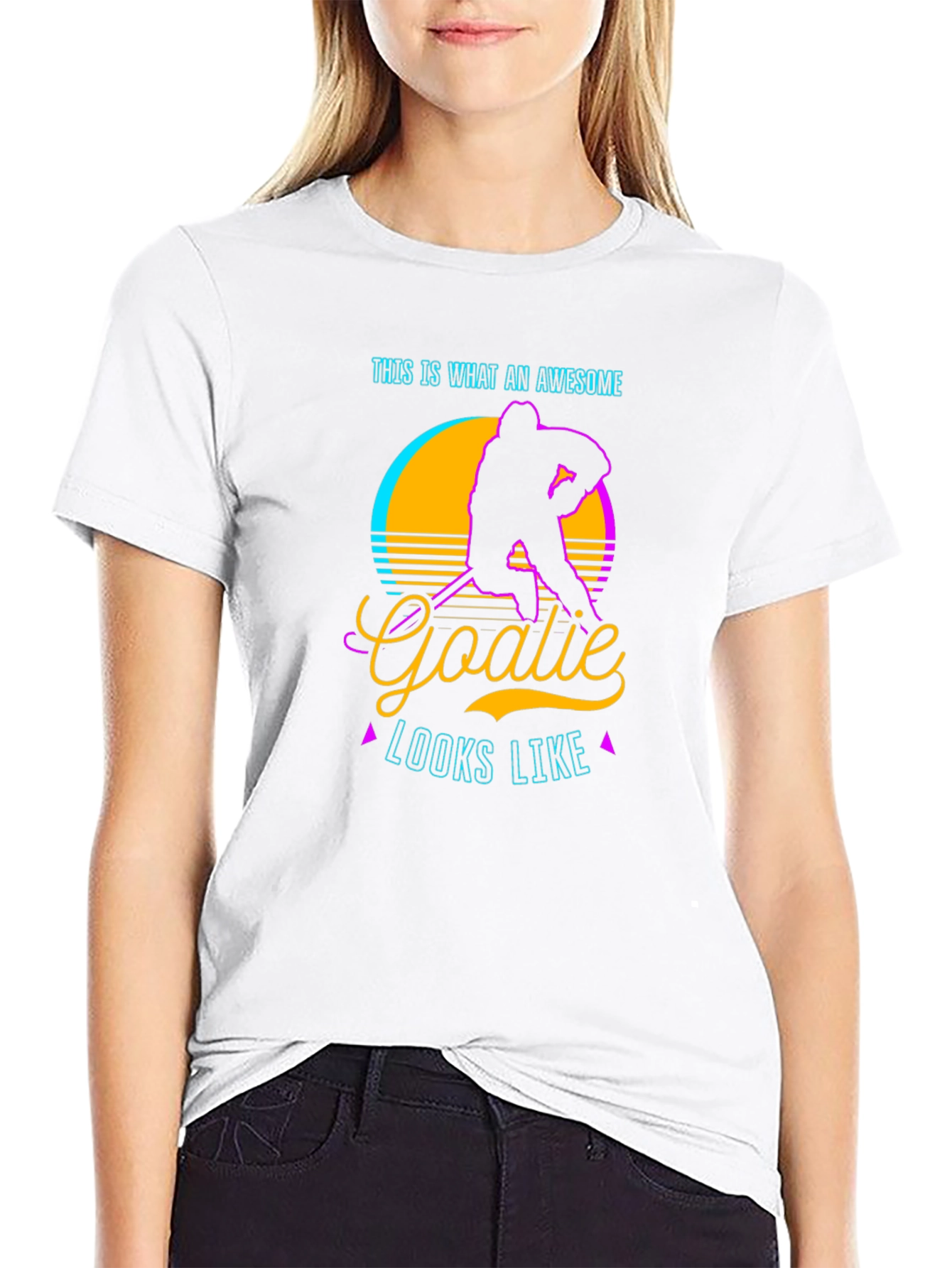 Awesome Goalie T-Shirt - Retro Hockey Player Design