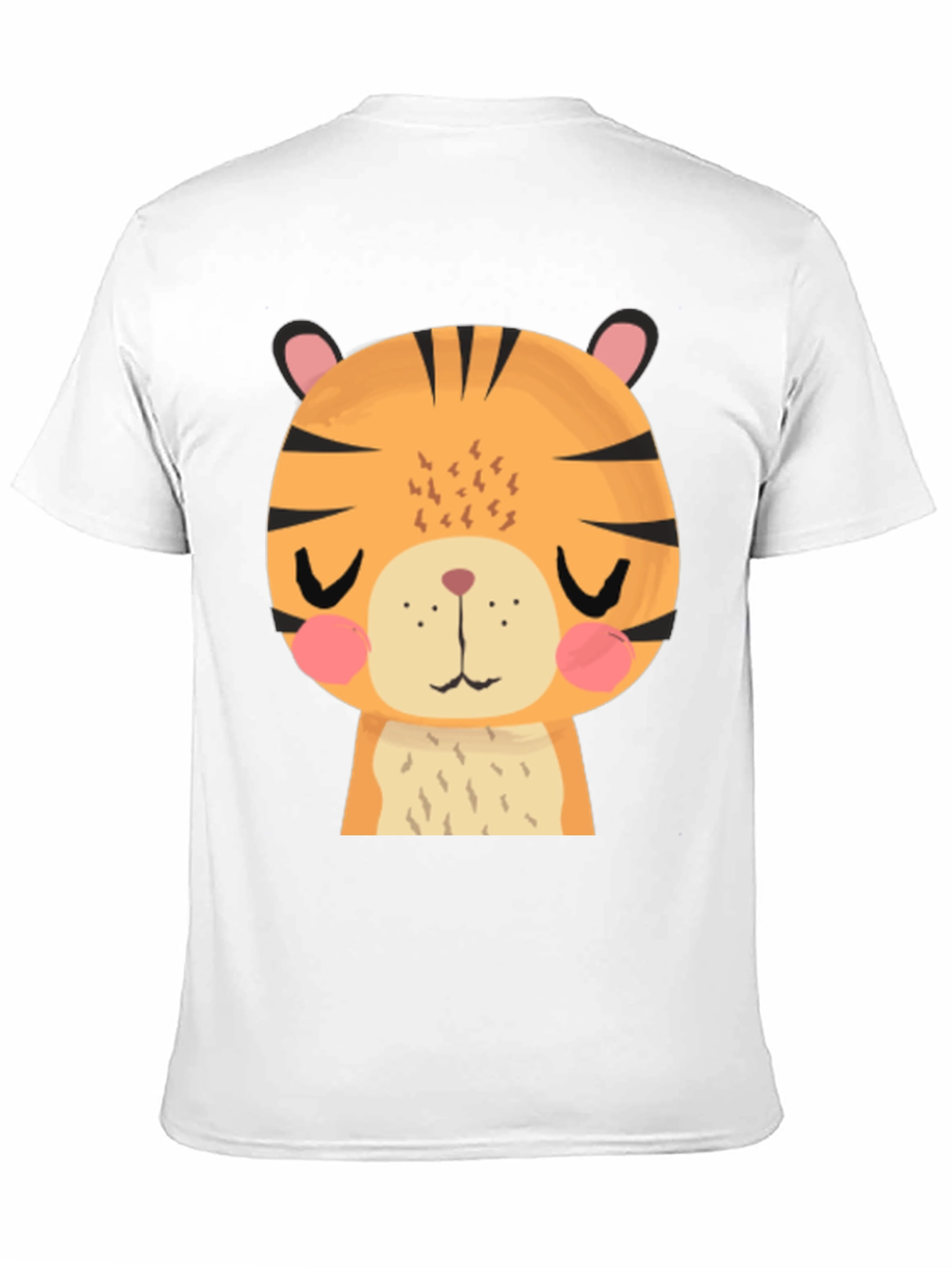 Cute Cartoon Tiger Graphic Black T-Shirt
