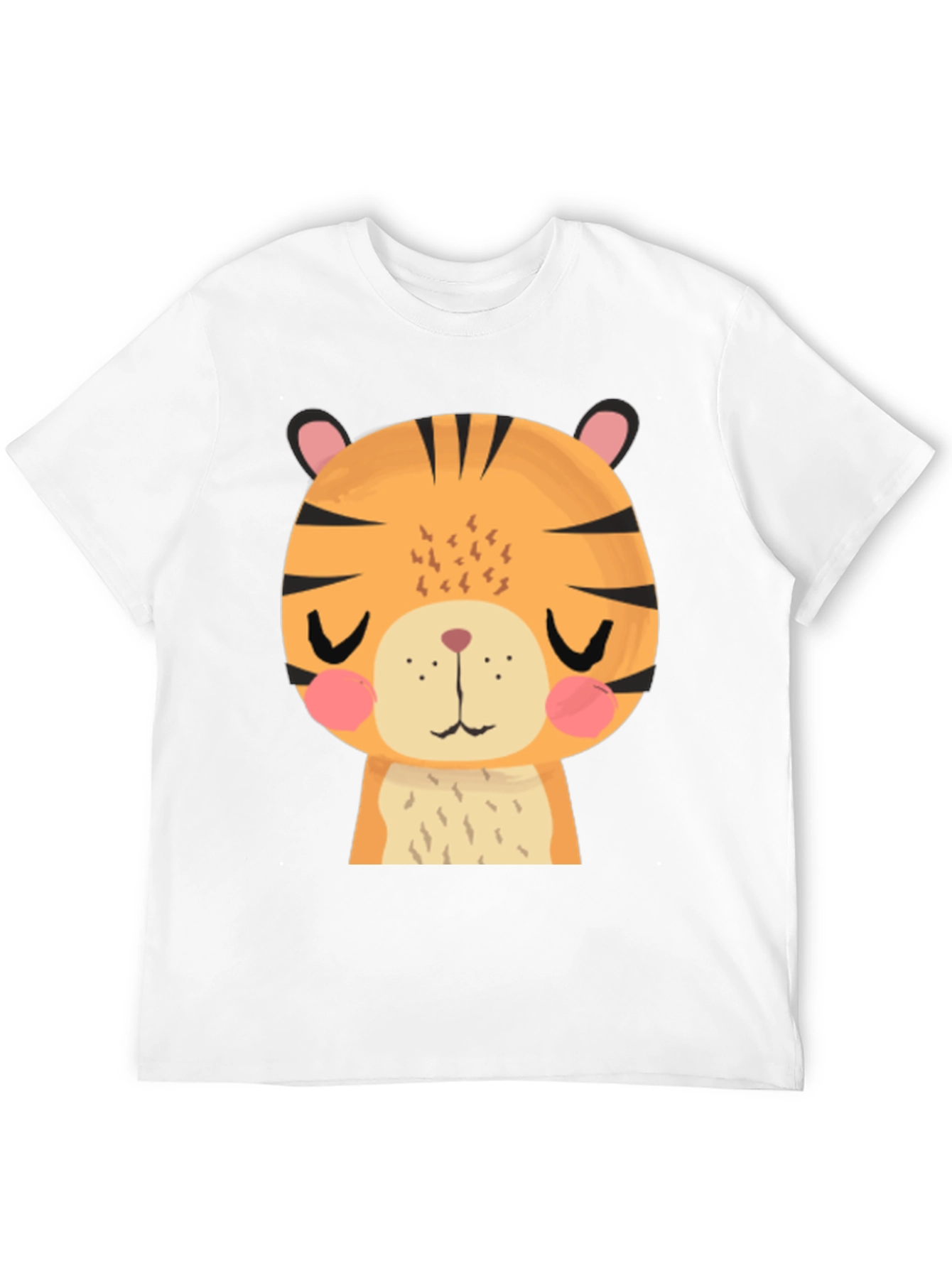 Cute Cartoon Tiger Graphic Black T-Shirt