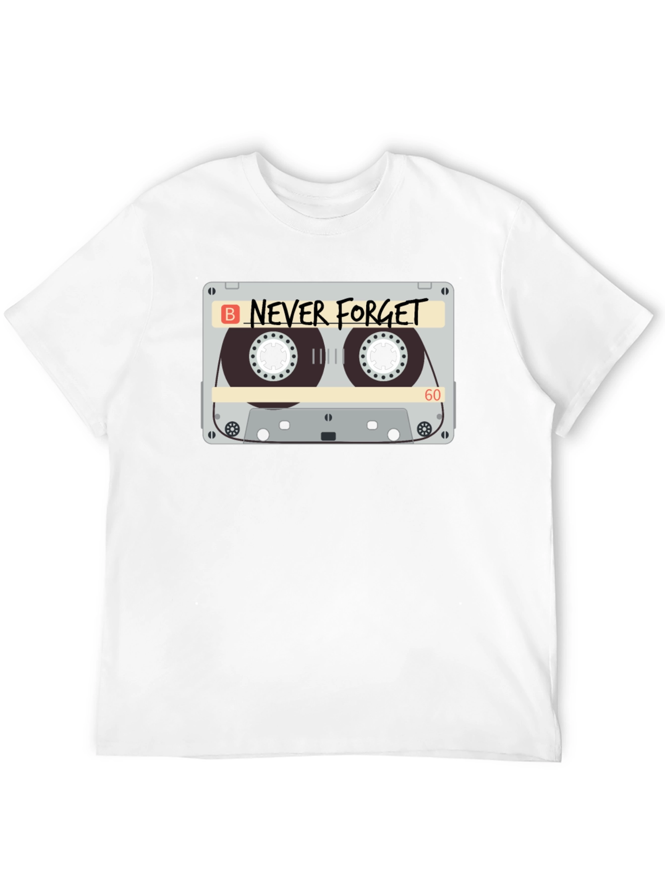 Never Forget Cassette Tape Graphic T-Shirt