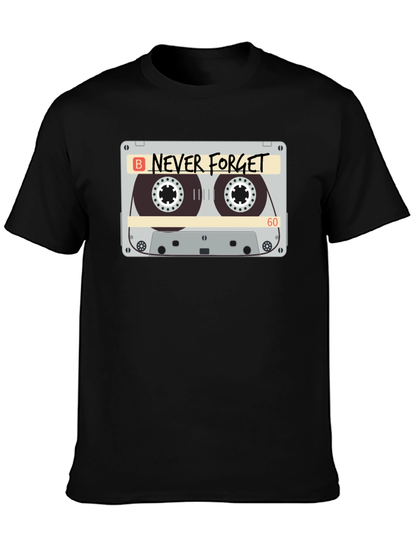 Never Forget Cassette Tape Graphic T-Shirt