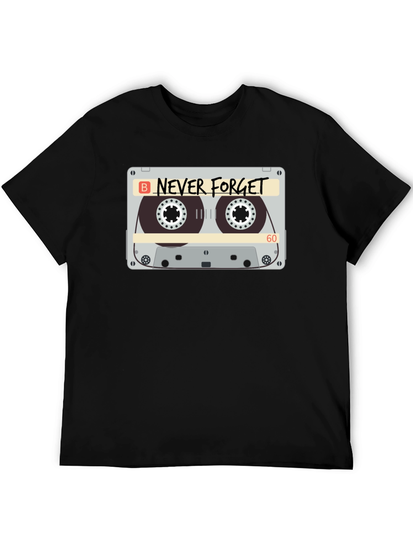 Never Forget Cassette Tape Graphic T-Shirt