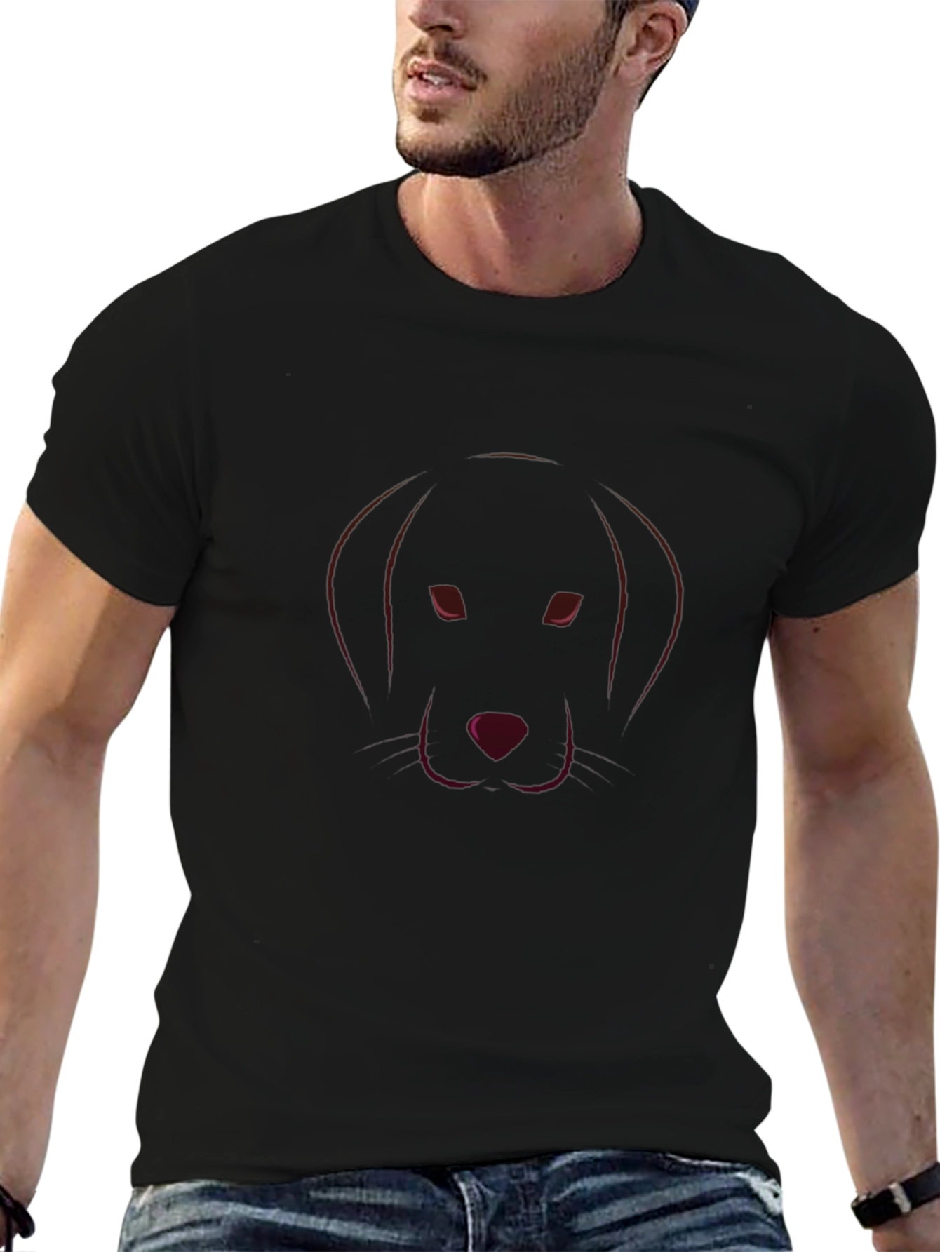 Dog Outline Tee - Black