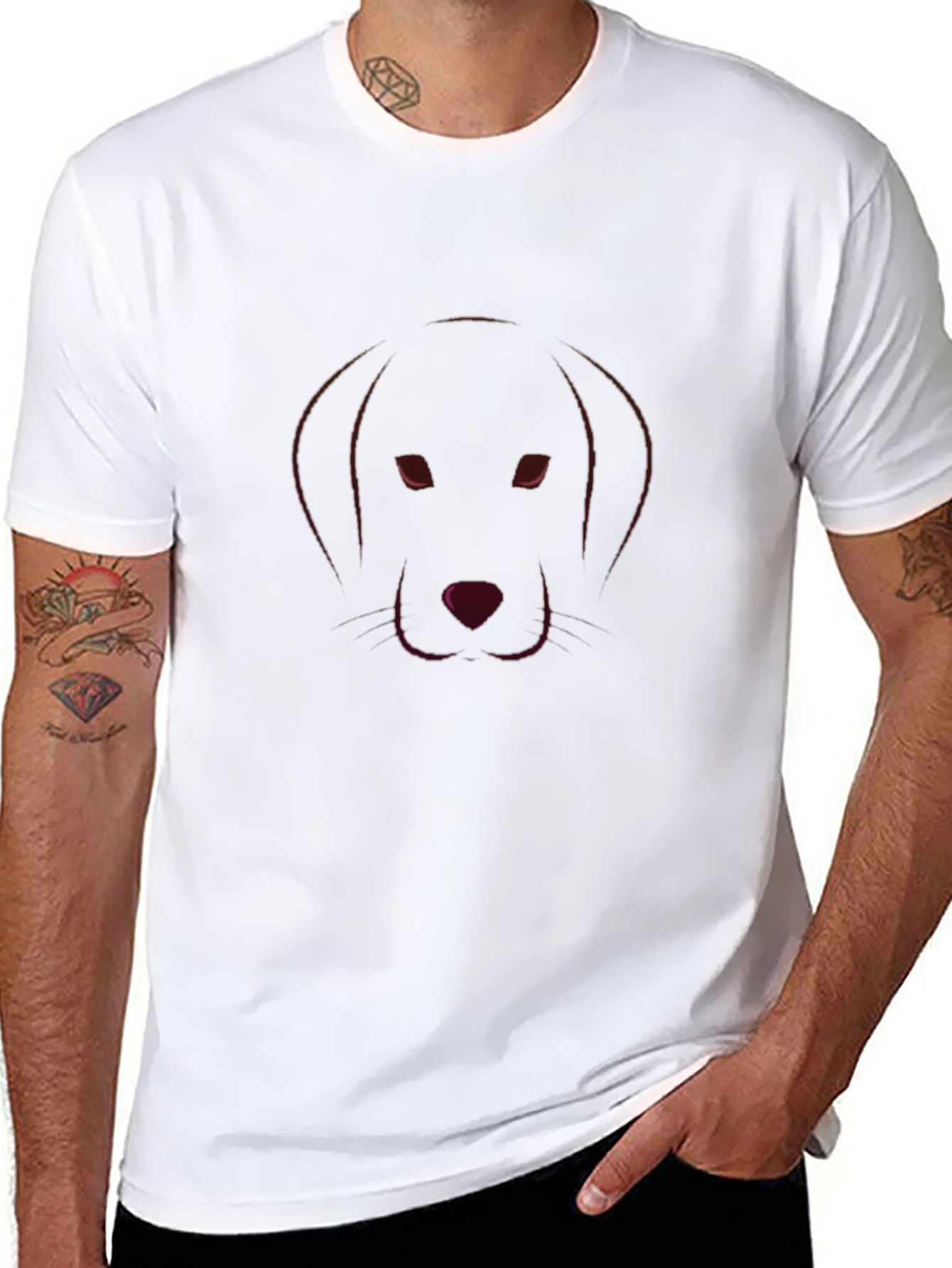 Dog Outline Tee - Black